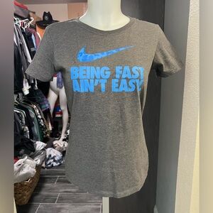 Nike “Being Fast Ain’t Easy” Slim Fit Short Sleeve Top